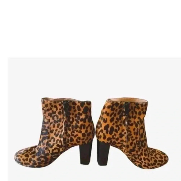 Banana Republic Cheetah Printed Haircalf Block Heel Haircalf Leather Boots 6.5M - Picture 4 of 7